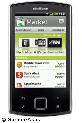 Wie jedes Android-Handy kann das Garmin-Asus n&uuml;vifone A50 &uuml;ber den Android Market um weitere Programme erweitert werden